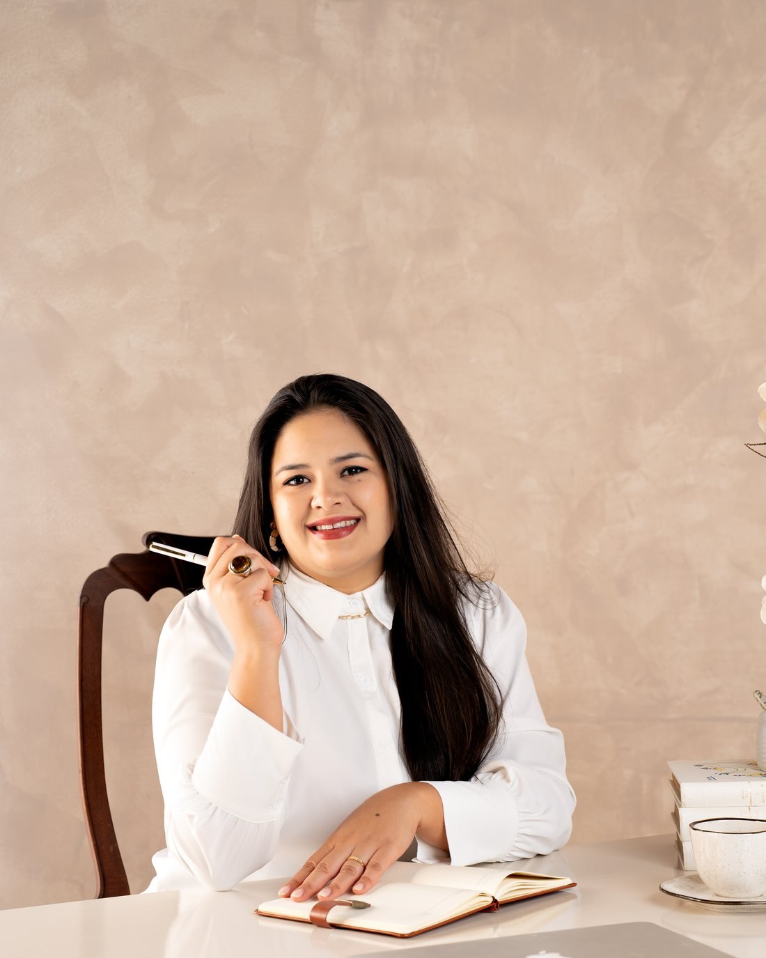 Gabrielle Farias no atendimento, plano alimentar personalizado